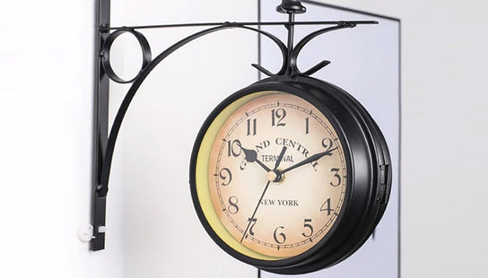 Vintage-Style Iron Bracket Wall Clock