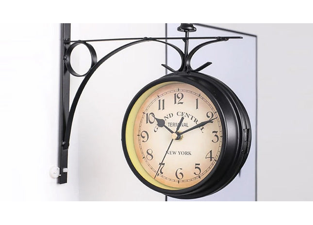 Vintage-Style Iron Bracket Wall Clock