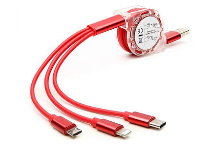 3-in-1 Multi USB Retractable Charger Cable