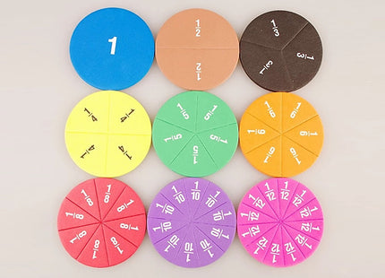 51-Piece Maths Fraction Counting Chips Set