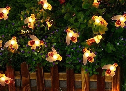 LED Solar-Powered Bee Fairy Lights
