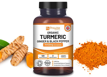 Prowise Turmeric with Black Pepper & Ginger - 180 Capsules