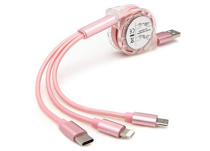 3-in-1 Multi USB Retractable Charger Cable