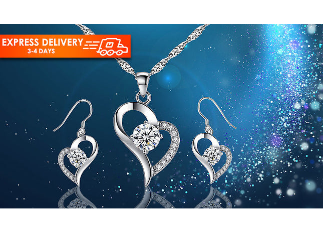 Swarovski Elements Crystal Heart Duo Set