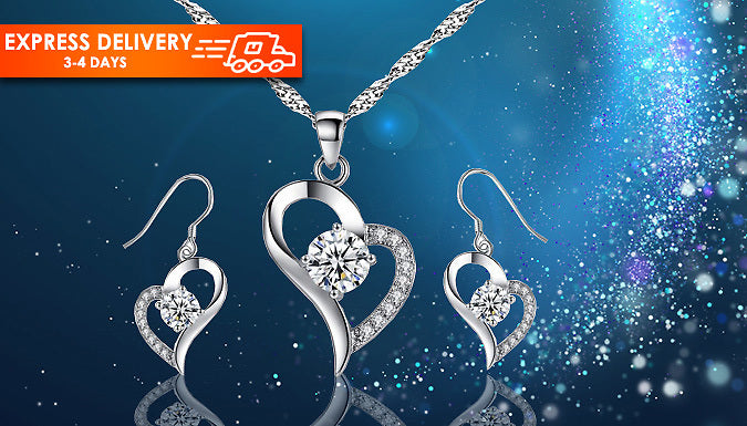Swarovski Elements Crystal Heart Duo Set