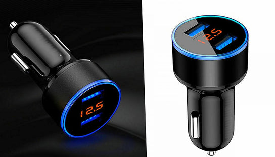 Dual USB Car Charger with LCD Display