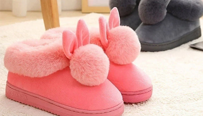 Non-Slip Fluffy Rabbit Slippers