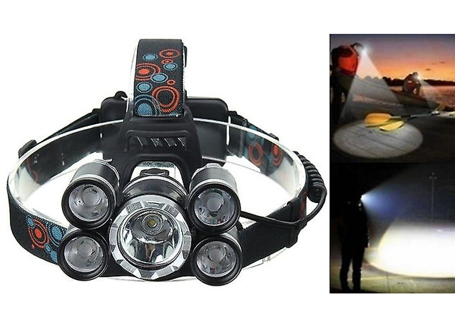 Power 5-LED 1500LM Headlamp with Adjustable Zoom
