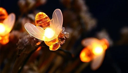 LED Solar-Powered Bee Fairy Lights