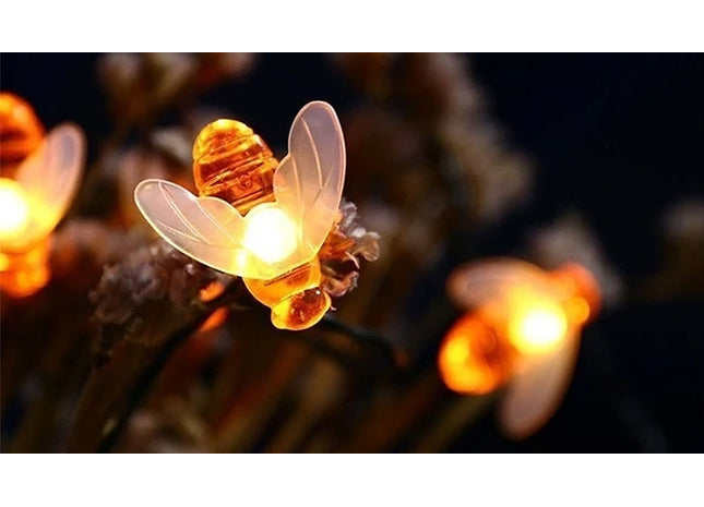 LED Solar-Powered Bee Fairy Lights